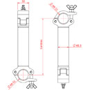 DOUGHTY T57370 COUPLER Pipe to pipe, 90-degree, 750mm centres, silver