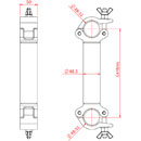 DOUGHTY T57355 COUPLER Pipe to pipe, parallel, 1000mm centres, silver