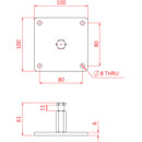 DOUGHTY G1176 MOUNTING PLATE Snap-in, 100 x 100mm, for Supaclamp, silver