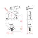 DOUGHTY T58861 TRIGGER CLAMP With M12 x 45 bolt and wingnut, silver