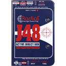 RADIAL J48 DI BOX Active, mono, 6.35mm jack input, 6.35mm jack thru, input merge function