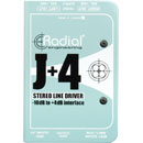 RADIAL J+4 STEREO SIGNAL BOOSTER Line, balanced -10dB to +4dB, 6.35mm jack/phono inputs