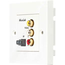 MUXLAB 500049-WP AUDIO/VIDEO BALUN Wallplate, 1x composite video, IR pass-thru, 1-gang UK, white