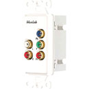 MUXLAB 500058-WP AUDIO/VIDEO BALUN Wallplate, 1x component video, stereo audio, 1-gang US, white