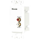 MUXLAB 500028-WP AUDIO BALUN Wallplate, stereo Hi-Fi, dual female RCA, 1-gang US, white