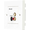 MUXLAB 500038-WP AUDIO/VIDEO BALUN Wallplate, S-Video, dual female RCA, 1-gang, UK, white