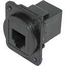 TUK D-SERIES KEYSTONE COUPLER RJ12 6P6C female to female, black