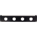 CANFORD TAILBOARD-ANSCHLUSSFELD flach, 2HE, 4x Tourline 37 Stecker / Buchsen, schwarz