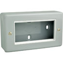 RPP EASYCLIP METALCLAD SURFACE BOX M2DE336 2-gang, 2 full modules, grey painted, white trim