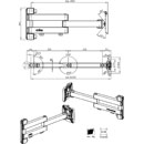 YELLOWTEC m!ka MONITOR ARM M Folding, 505mm radius, supports 15kg, silver