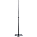 K&M 24650 LOUDSPEAKER STAND Floor, square base, up to 20kg, 1420-2420mm, locking screw, black