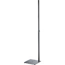 K&M 24653 LOUDSPEAKER STAND Floor, square base, up to 20kg, 1420-2420mm, locking screw, black