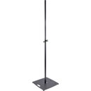 K&M 24654 LOUDSPEAKER STAND Floor, square base, up to 30kg, 1420-2420mm, spring-loaded bolt, black