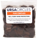 URSA STRAPS FUR CIRCLES MICROPHONE COVER Long fur, brown (pack of 100 Circles)