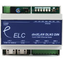 ELC LIGHTING DMXLAN NODE3 DIN DMX NODE 3x DMX ports, 2x Ethernet ports, DIN-rail