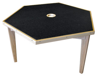 CANFORD ACOUSTIC TABLE Ash, hexagonal 1220mm, Black Magic