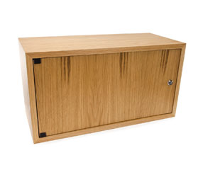 CANFORD ES4142506/O AV WALL CABINET 6U, solid door, 250mm deep, Oak