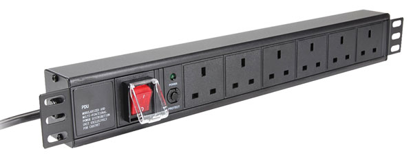 CANFORD ES7880706-T PDU, horizontal, 6-way, UK, surge protected