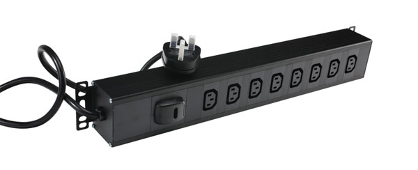 CANFORD ES7880668-T PDU, vertical, 8-way IEC, 2 mtr lead UK 13A 3 pin plug