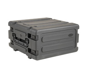 SKB 3SKB-R04U20W ROTO SHOCK RACK CASE 4U, 20-inch depth, pull handle and wheels, black