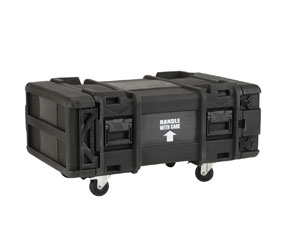 SKB 3SKB-R904U28 ROTO SHOCK RACK CASE 4U, 28-inch depth, 4x castors, black