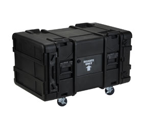 SKB 3SKB-R908U28 ROTO SHOCK RACK CASE 8U, 28-inch depth, 4x castors, black