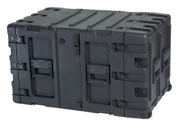 SKB 3RR-9U24-25B REMOVABLE SHOCK RACK CASE 9U, 24-inch depth, removable shockmount, wheels, black