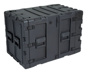 SKB 3RR-11U24-25B REMOVABLE SHOCK RACK CASE 11U, 24-inch depth, removable shockmount, wheels, black