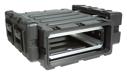 SKB 3RS-3U24-25B STATIC SHOCK RACK CASE 3U, 24-inch depth, 2x integrated wheels, black