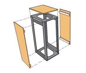 CANFORD ES5039122 SIDE PANEL For ES503 Open frame rack, 22U, 500d, Ash (pair)