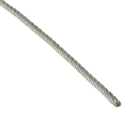 DOUGHTY T40500 GALVANISED WIRE ROPE Flexible, 2mm, silver
