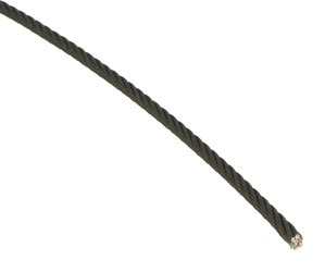 DOUGHTY T405001 GALVANISED WIRE ROPE Flexible, 2mm, black