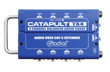 RADIAL CATAPULT TX4 AUDIO EXTENDER Stagebox, 4-channel, analogue over Cat5/6, transmitter