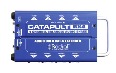 RADIAL CATAPULT RX4 AUDIO EXTENDER Stagebox, 4-channel, analogue over Cat5/6, receiver