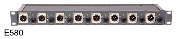 EMO E580 DI BOX Passive, 8 channel, with earth lift, 1U rackmount