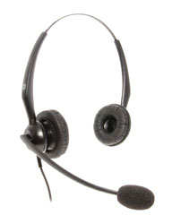 CONTACTA RJ11 2 HEADSET Dual ear, electret microphone, RJ11 connector