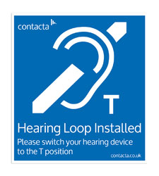 CONTACTA IL-SN02 SIGN Fixed hearing loop, blue/white, adhesive front