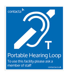 CONTACTA IL-SN05 SIGN Portable hearing loop, blue/white, adhesive back