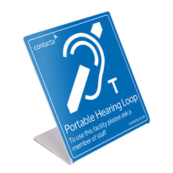 CONTACTA IL-SN10 SIGN Portable hearing loop, blue/white, stand-up