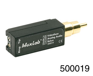 MUXLAB 500019 ANALOGUE AUDIO BALUN Male RCA, terminal screws