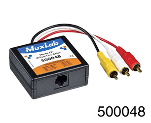 MUXLAB 500048 STEREO AV/IR PASS-THRU BALUN 3x male RCA, RJ45, terminal screws, male