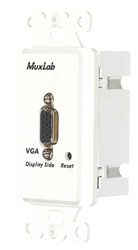 MUXLAB 500041-WP VIDEO BALUN Wallplate, VGA, display side, 1-gang US, white