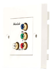 MUXLAB 500053-WP AUDIO/VIDEO BALUN Wallplate, 1x component video, mono audio, 1-gang UK, white