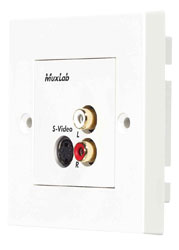 MUXLAB 500038-WP AUDIO/VIDEO BALUN Wallplate, S-Video, dual female RCA, 1-gang, UK, white