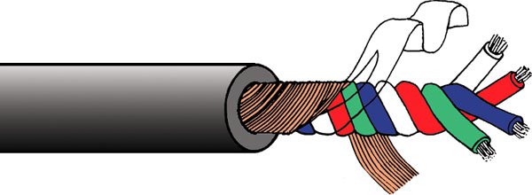 CANFORD SQ4.7-LFH CABLE 1 quad, Black, coil of 1m