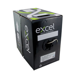 EXCEL CATEGORY 6 CABLE U/UTP, 24AWG, Grey, (Box-pak of 305m)