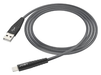 JOBY CHARGE AND SYNC CABLE Lightning, Apple MFi certified, braided nylon, 2.4A, 1.2m, black
