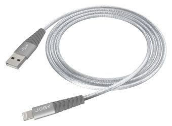 JOBY CHARGE AND SYNC CABLE Lightning, Apple MFi certified, braided nylon, 2.4A, 1.2m, grey