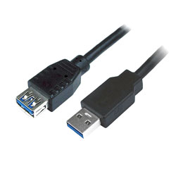 USB CABLE 3.0, Type A male - Type A female, 3 metre, black