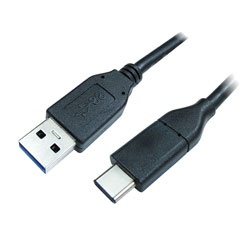 USB CABLE 3.1, Type A male - Type C male, 1 metre, black